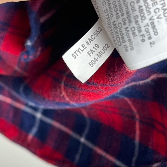 J CREW FLANNEL Mens Small Striped Multi Color Blue Red Double Pocket Style AC552 - Picture 9 of 10